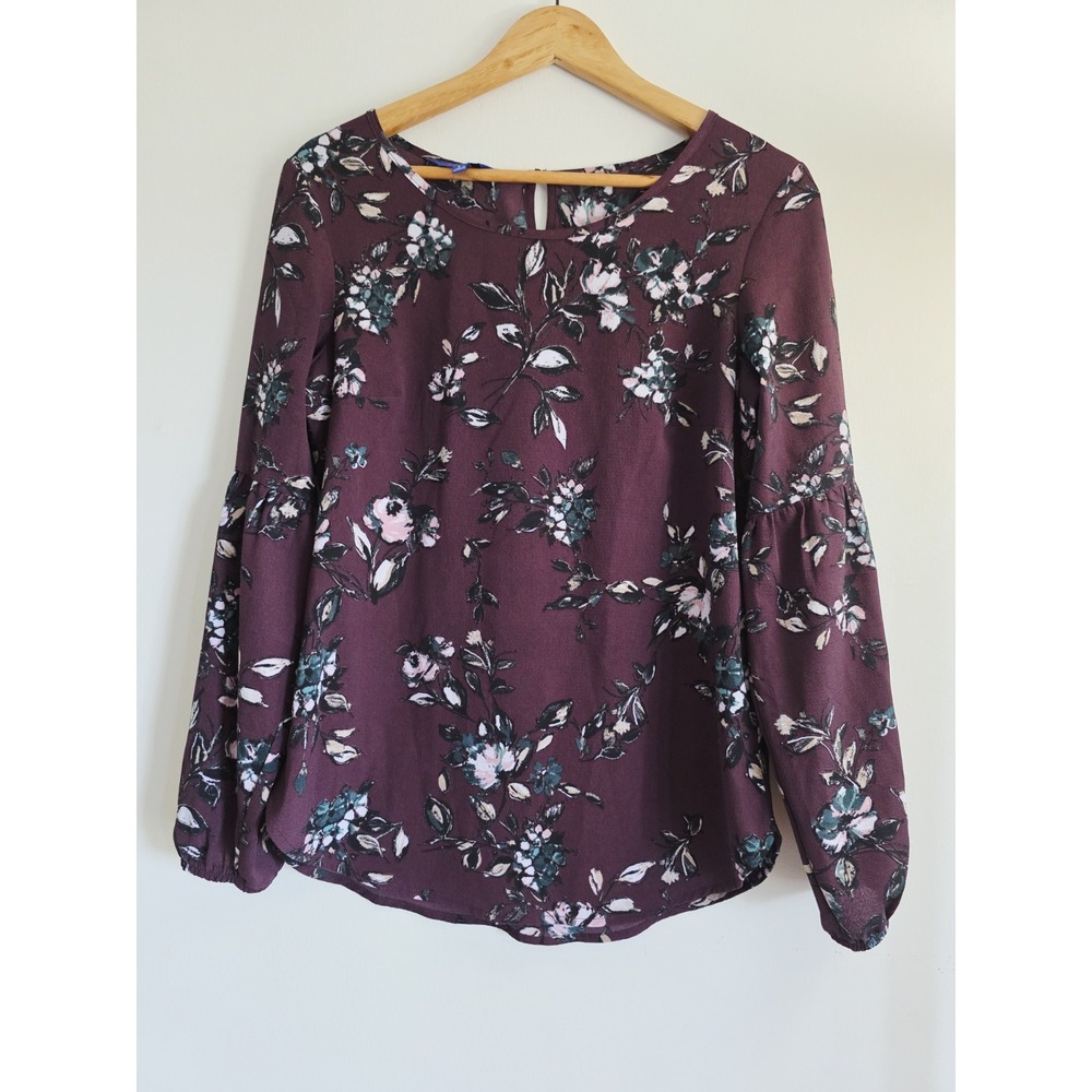 Apt.9 Women's Blouse Floral Top Long Sleeve Size S
